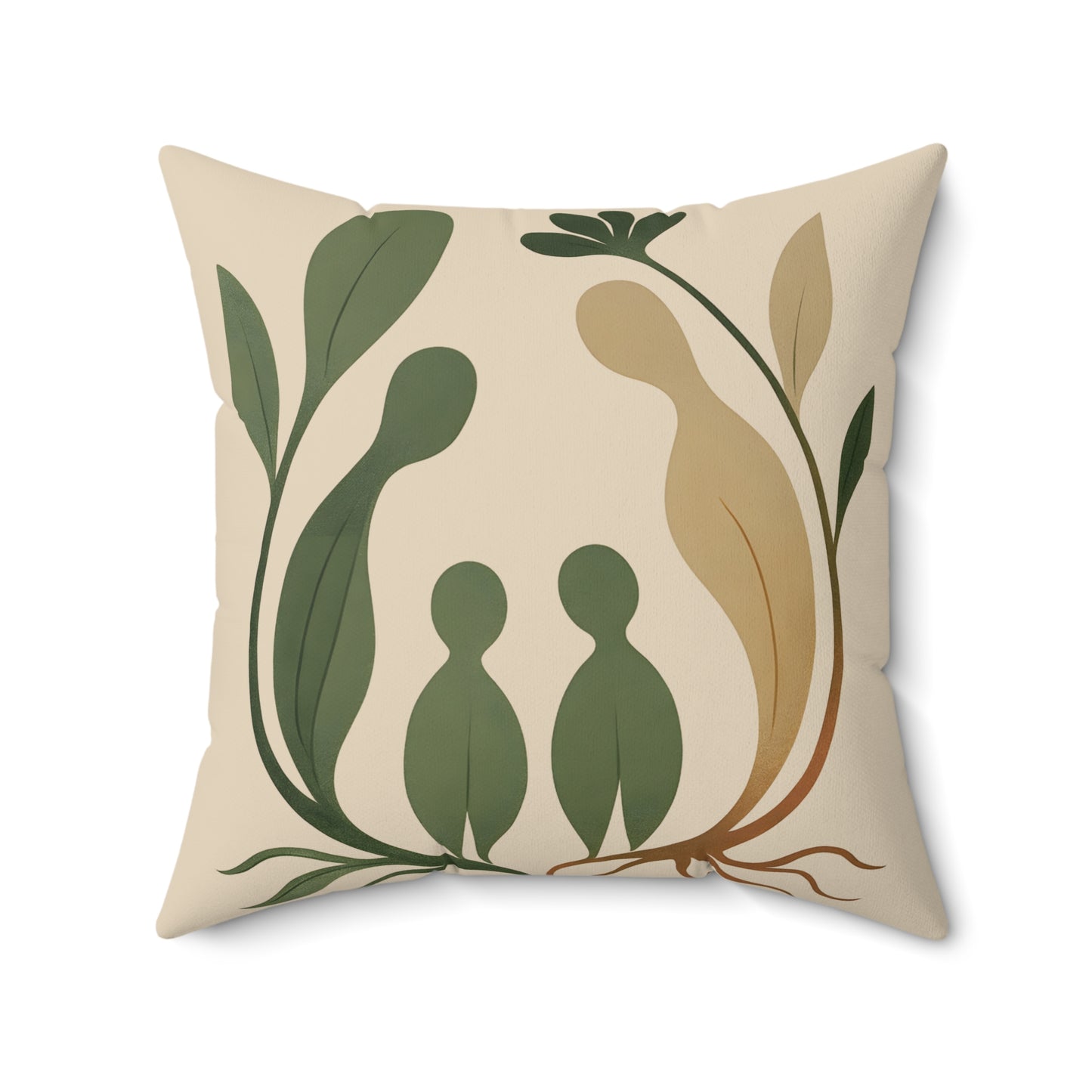 Coussin Émotionnel Botanique – “Cœurs Enracinés” 🪴