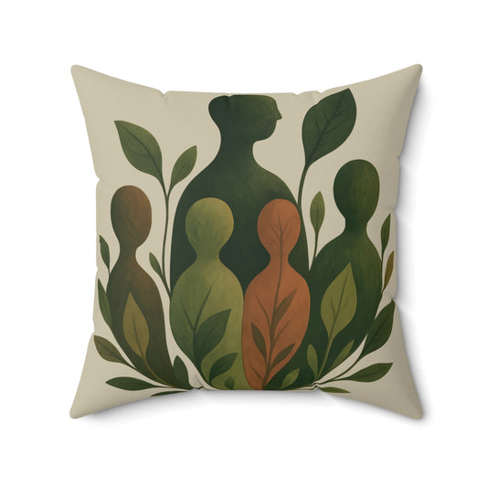 Coussin Émotionnel Botanique – “Tissage d’Âmes” 🪴