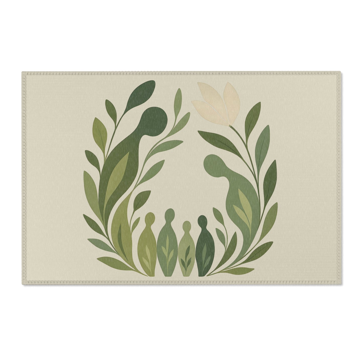 Botanical Rug “Roots in Harmony” – Emotional Abstract Design for Living Room or Bedroom 