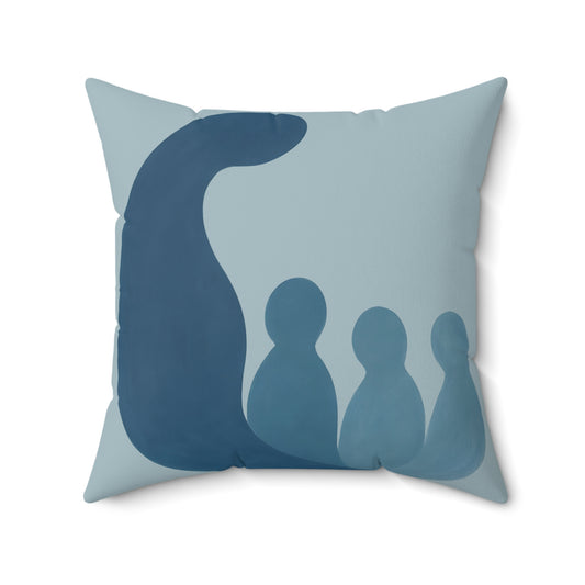 Coussin Émotionnel Monochrome – “Lien Invisible” 💙