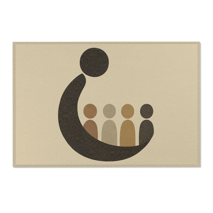 Japanese Zen Rug “Kazoku no Kokoro” – Emotional Abstract Design for Living Room or Bedroom 