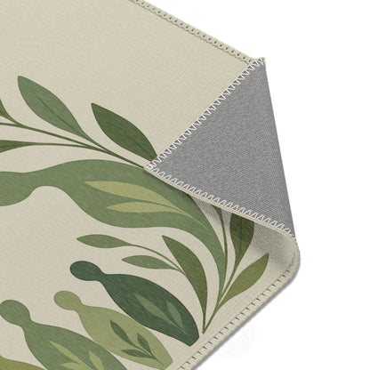 Botanical Rug “Roots in Harmony” – Emotional Abstract Design for Living Room or Bedroom 