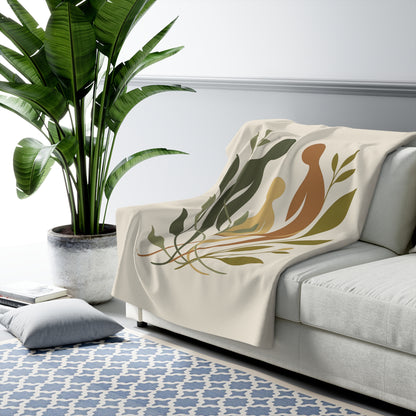 Plaid Sherpa Botanique – “Racines Invisibles” 🪴