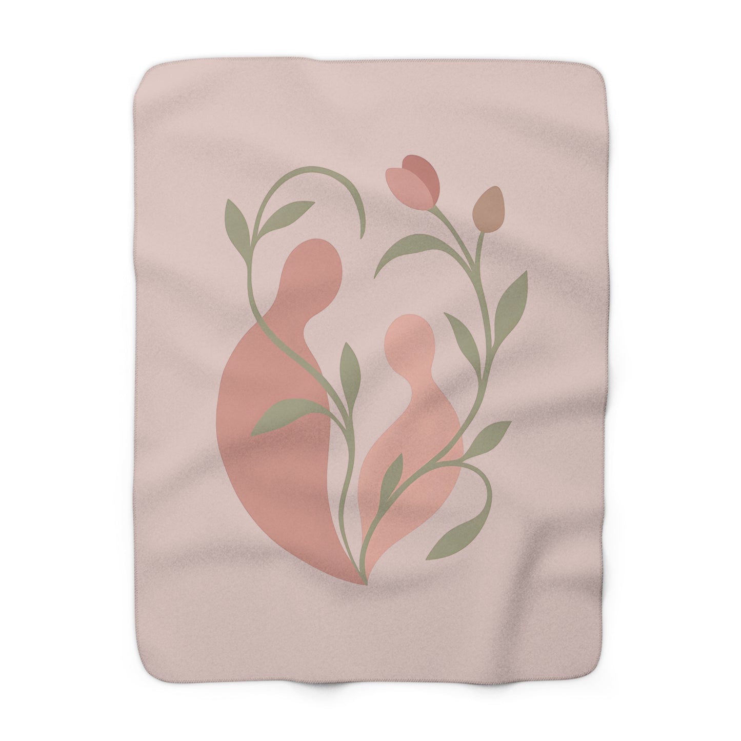 Plaid Sherpa Botanique – “Racines Liées” 🪴