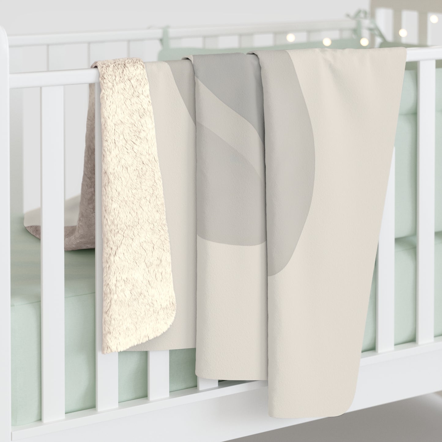 Plaid Sherpa Monochrome – “Présence Sereine” 🤍