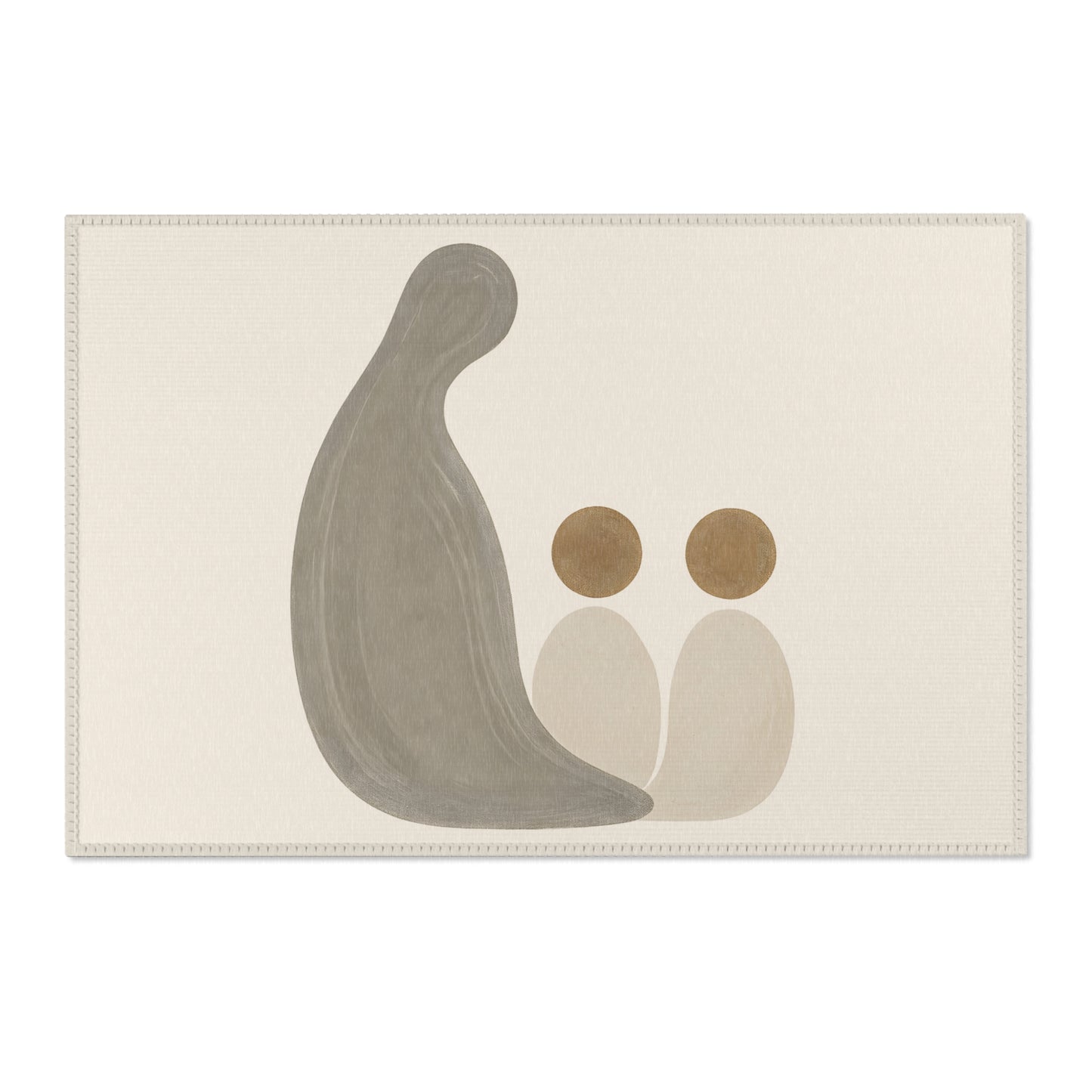 Japanese Zen Rug "En-no-wa" – Emotional Abstract Design for Living Room or Bedroom 